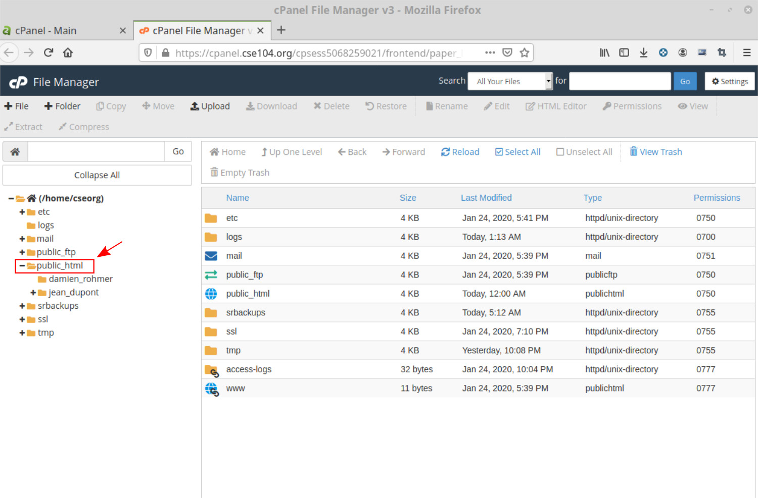 cpanel tree