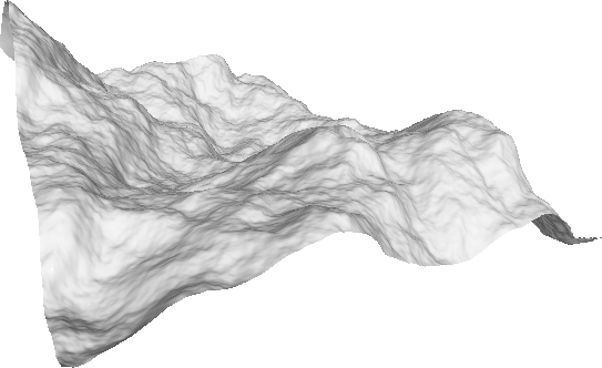 Terrain généré par bruit de Perlin.