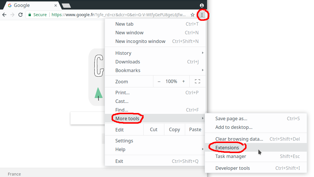 google menu